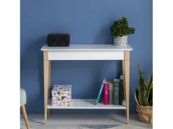 Mesa Consola Pequeña Con Estante 85 x 35 cm Mimo Blanca