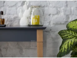 Mesa Consola Pequeña Con Estante 85 x 35 cm Mimo Blanco Tiza