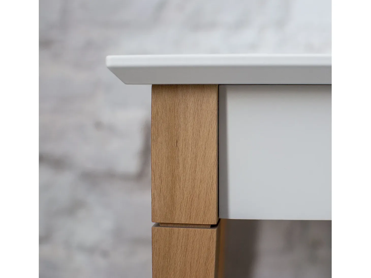 Mesa Consola Pequeña Con Estante 85 x 35 cm Mimo Blanco Tiza