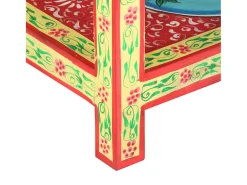 Mesa consola pintada a mano madera maciza de mango 80x35x75 cm