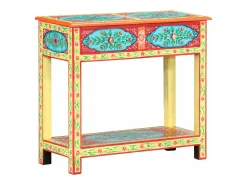 Mesa consola pintada a mano madera maciza de mango 80x35x75 cm