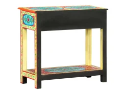 Mesa consola pintada a mano madera maciza de mango 80x35x75 cm