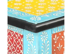 Mesa consola pintada a mano madera maciza de mango 80x35x75 cm ES430061