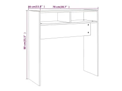 Mesa consola Roble ahumado 78x30x80 cm Madera de ingeniería