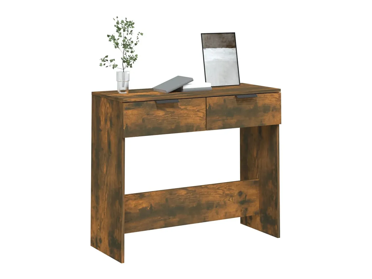 Mesa consola Roble ahumado 90x36x75 cm Madera de ingeniería