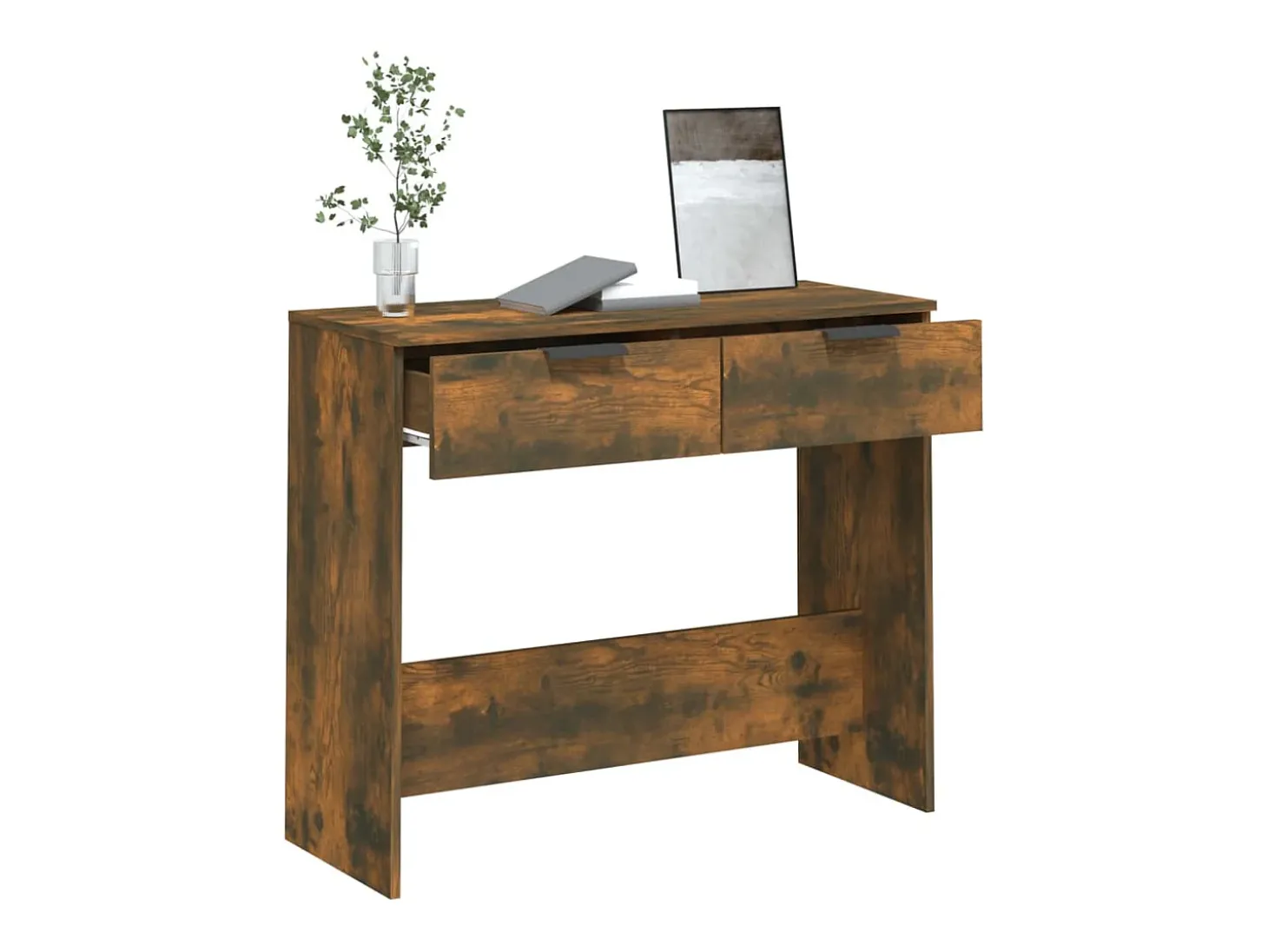 Mesa consola Roble ahumado 90x36x75 cm Madera de ingeniería