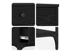 Mesa Consola Roble negro 75 x 34.5 x 75 cm Madera contrachapada