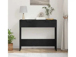 Mesa Consola Roble negro 90 x 36 x 75 cm Madera contrachapada