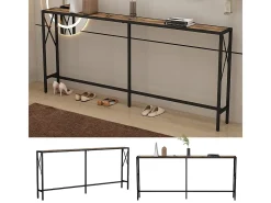 Mesa consola roble rústico 174x20x77 lima