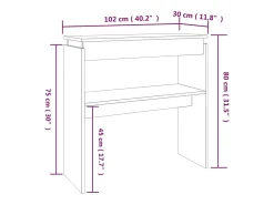 Mesa consola Sonoma gris 102x30x80 cm Madera de ingeniería