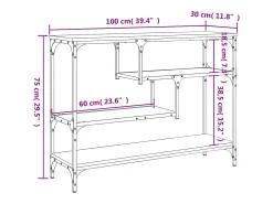 Mesa consola Sonoma gris 100x30x75 cm madera de ingeniería