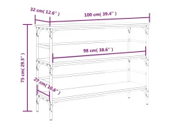Mesa consola Sonoma gris 100x32x75 cm madera de ingeniería