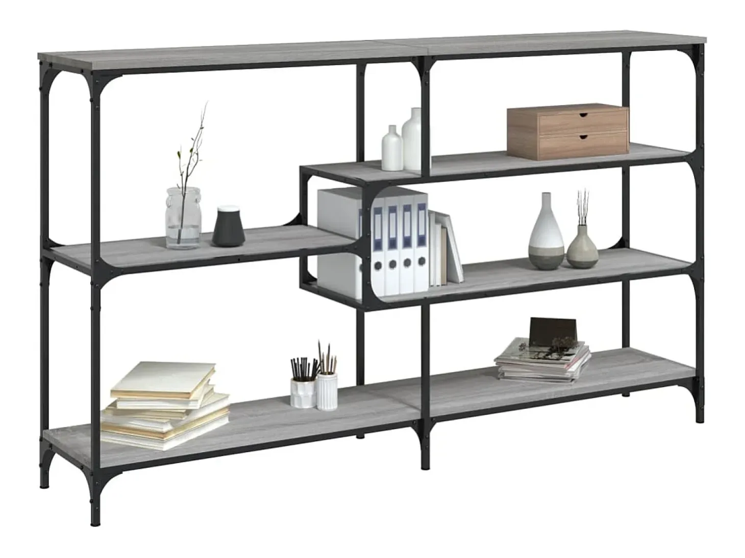 Mesa consola Sonoma gris 160x32x95 cm madera de ingeniería
