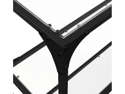 Mesa consola superficie vidrio transparente acero 118,5x30x81cm