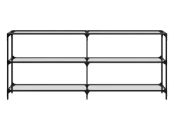 Mesa consola superficie vidrio transparente acero 194,5x30x81cm