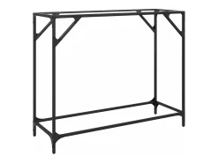 Mesa consola superficie vidrio transparente acero 98x35x81 cm