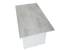 Mesa consola Tavolo desplegable blanco mate/cemento 77/75x120x35x70 cm