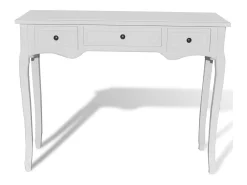 Mesa consola tocador con tres cajones blancos