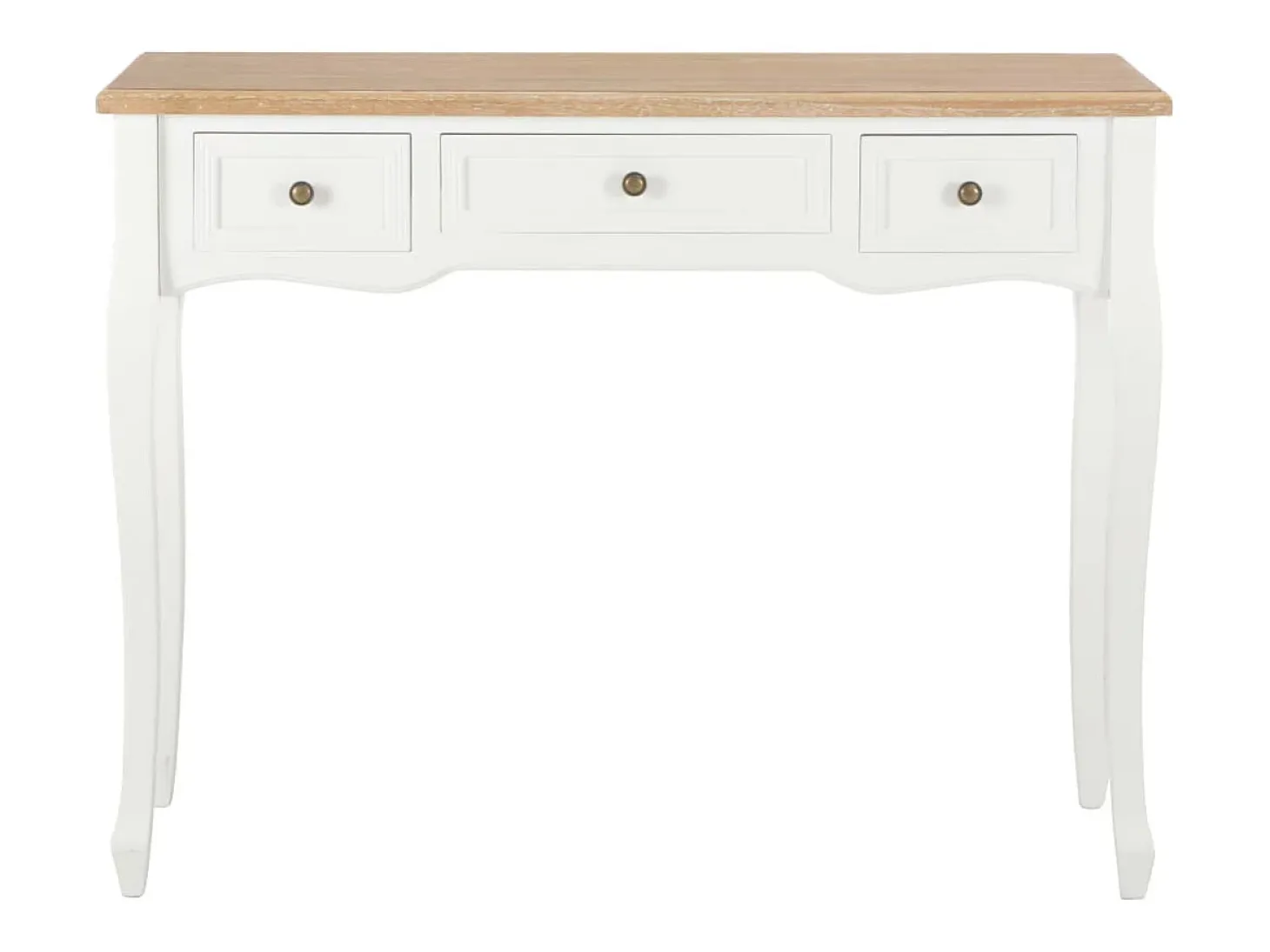Mesa consola tocador con 3 cajones blancos