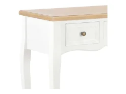 Mesa consola tocador con 3 cajones blancos