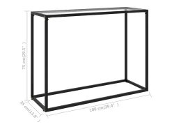Mesa consola transparente 100x35x75 cm Cristal templado