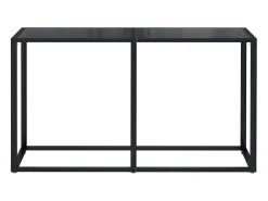 Mesa consola vidrio templado negro 140x35x75,5cm