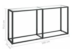 Mesa consola vidrio templado transparente 160x35x75,5 cm