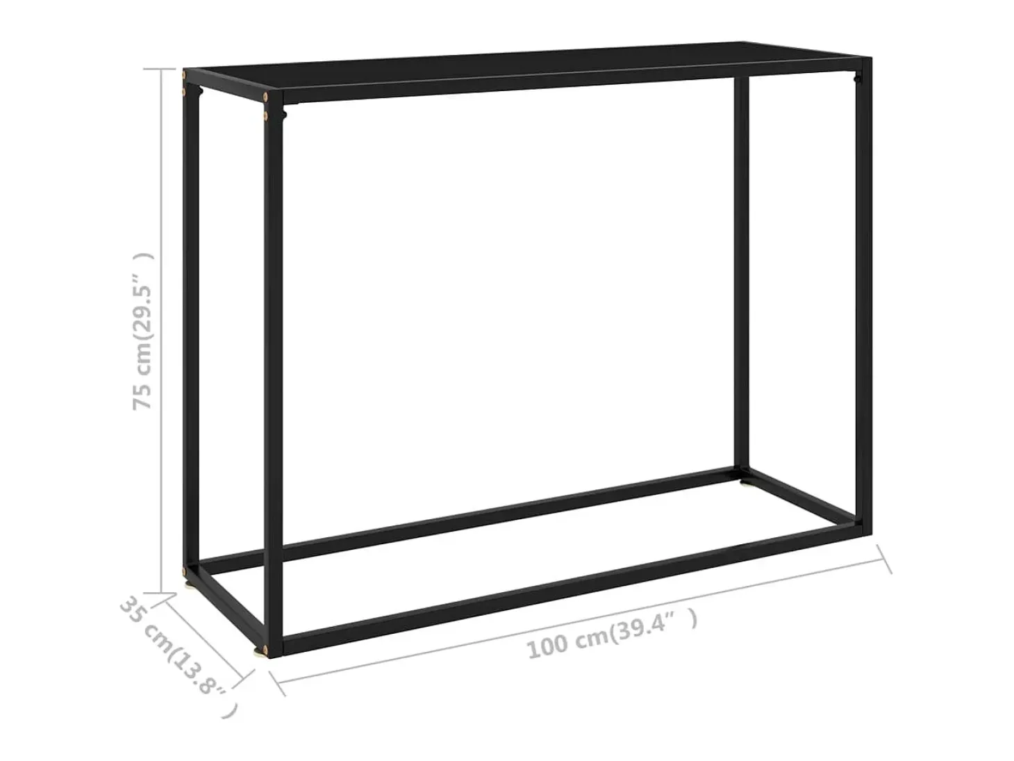 Mesa consola vidrio templado negro 100x35x75 cm
