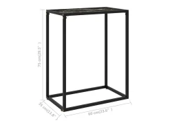 Mesa consola vidrio templado negro 60x35x75 cm