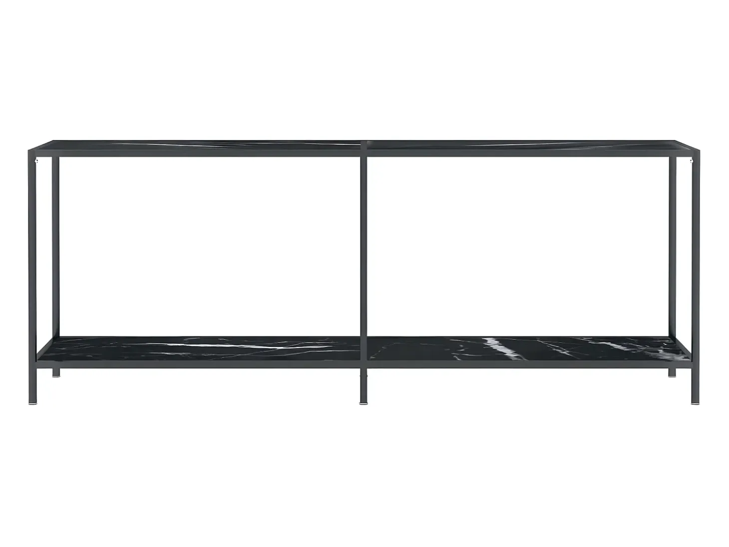 Mesa consola vidrio templado negro 200x35x75,5 cm ES386502