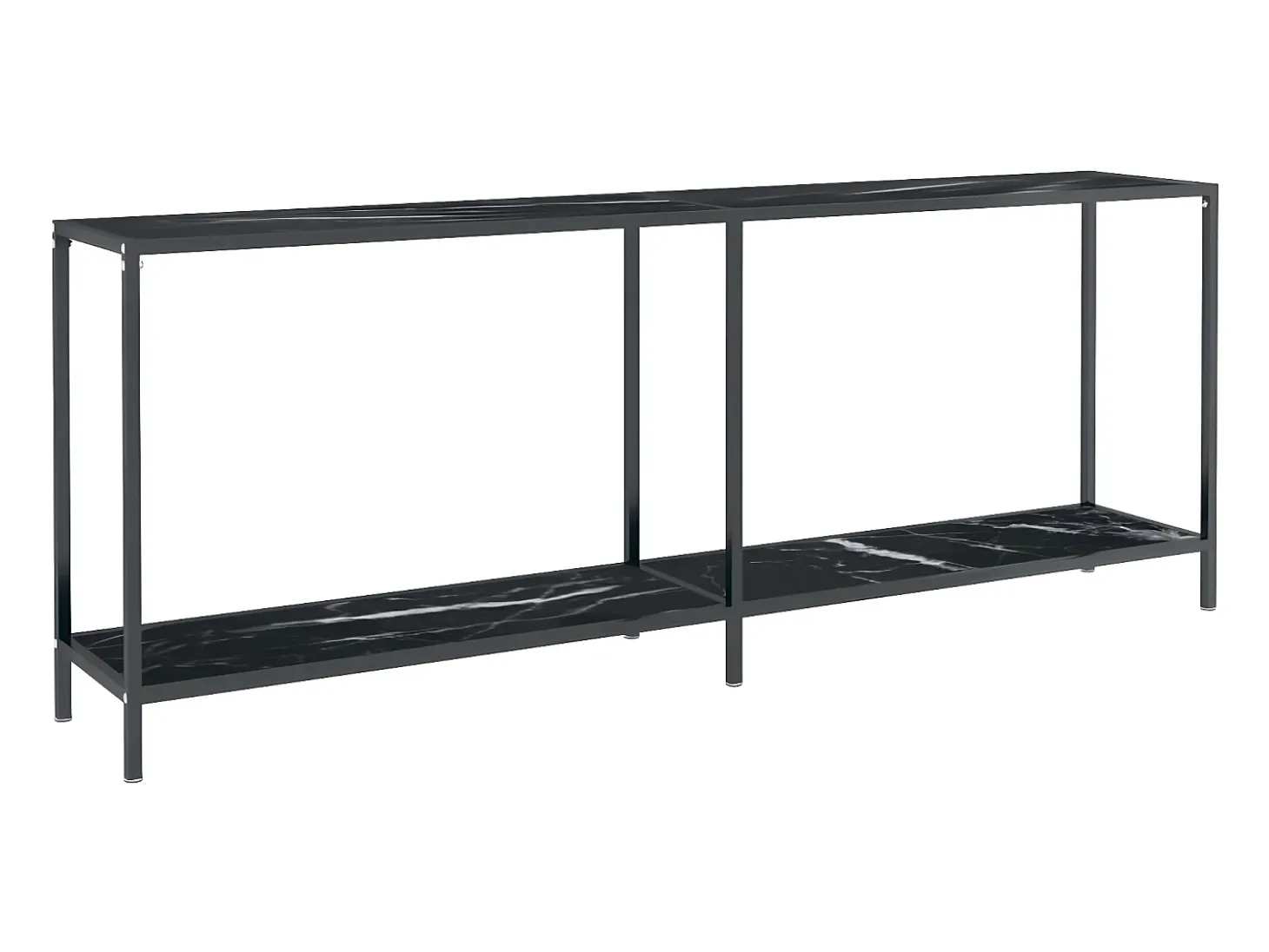 Mesa consola vidrio templado negro 200x35x75,5 cm ES386502