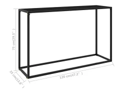 Mesa consola vidrio templado negro 120x35x75 cm