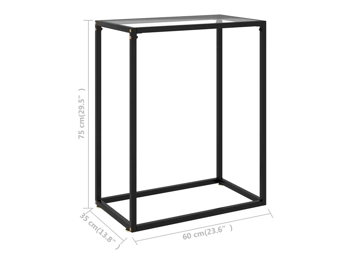 Mesa consola vidrio templado transparente 60x35x75 cm