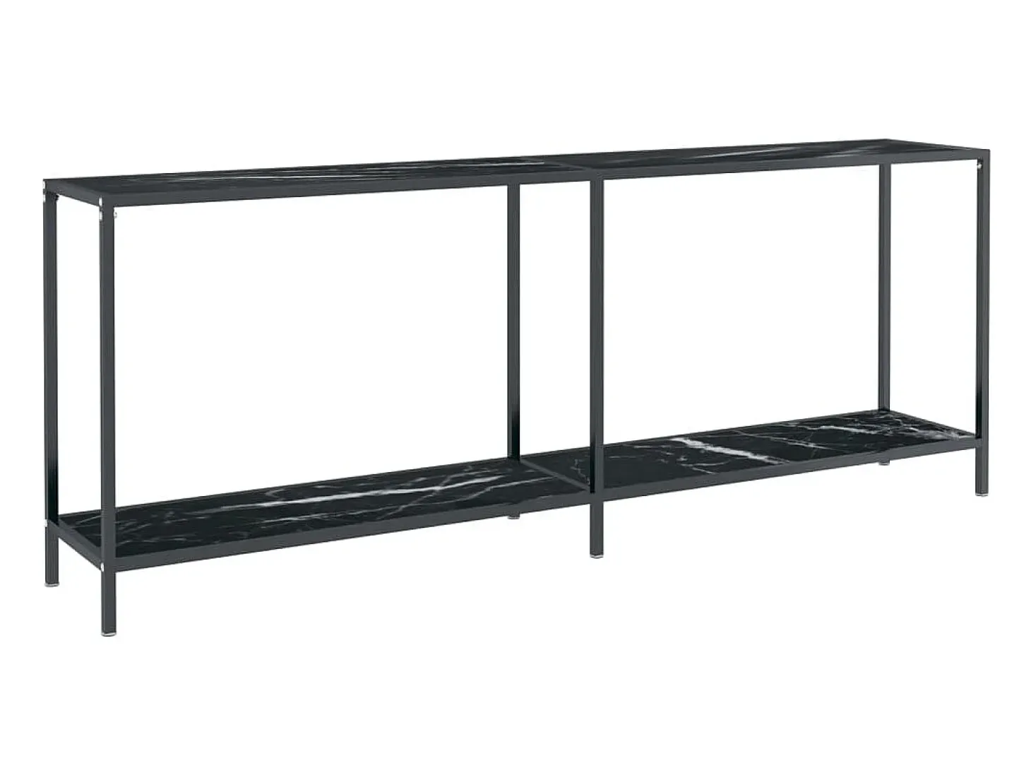 Mesa consola vidrio templado negro 200x35x75,5 cm