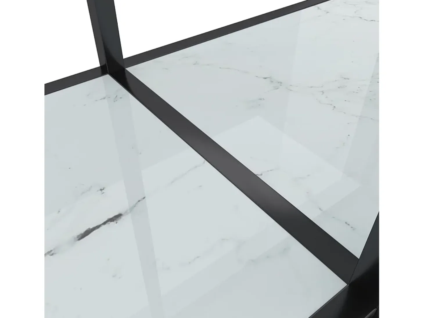 Mesa consola vidrio templado blanco 200x35x75,5 cm