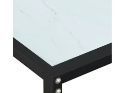 Mesa consola vidrio templado mármol blanco 180x35x75,5 cm