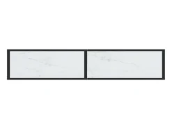 Mesa consola vidrio templado mármol blanco 180x35x75,5 cm