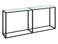 Mesa consola vidrio templado mármol blanco 180x35x75,5 cm