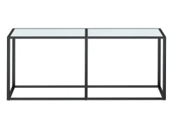 Mesa consola vidrio templado mármol blanco 180x35x75,5 cm