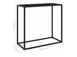 Mesa consola vidrio templado negro 80x35x75 cm