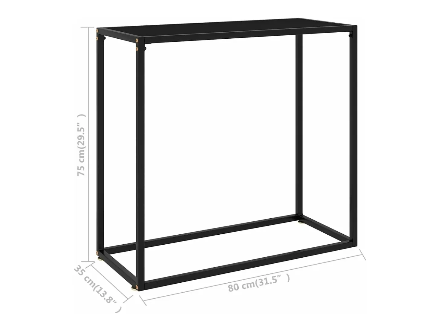 Mesa consola vidrio templado negro 80x35x75 cm