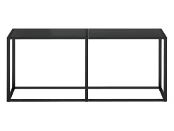 Mesa consola vidrio templado negro 180x35x75,5 cm ES928869
