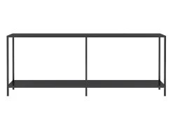 Mesa consola vidrio templado negro 200x35x75,5 cm