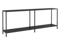 Mesa consola vidrio templado negro 200x35x75,5 cm