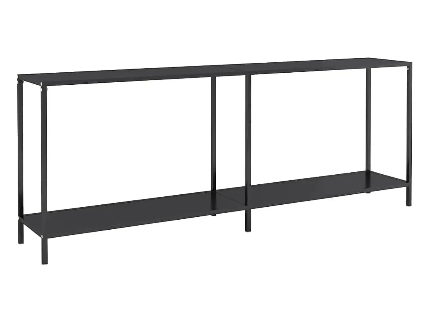 Mesa consola vidrio templado negro 200x35x75,5 cm