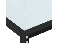 Mesa consola vidrio templado mármol blanco 160x35x75,5 cm