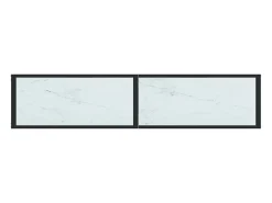 Mesa consola vidrio templado mármol blanco 160x35x75,5 cm