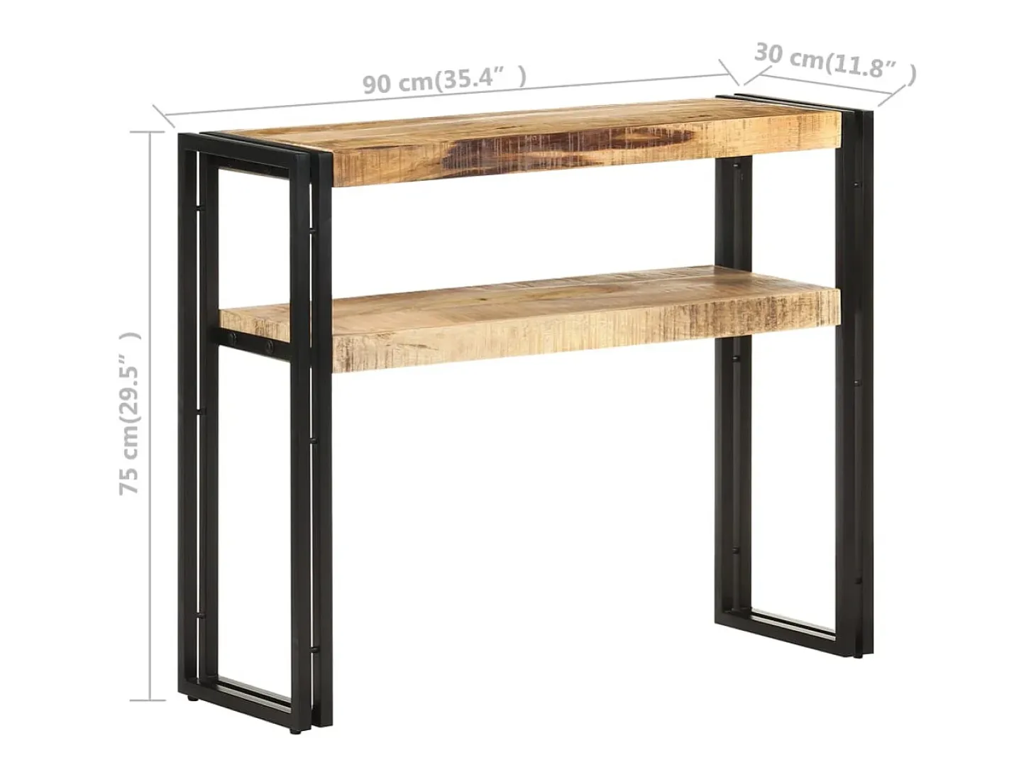 Mesa consola 90x30x75 cm Madera de mango en bruto