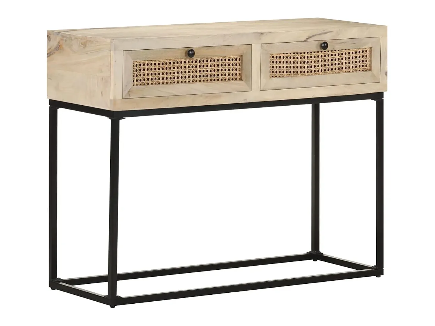 Mesa consola 100x35x76 cm Madera de mango y caña natural