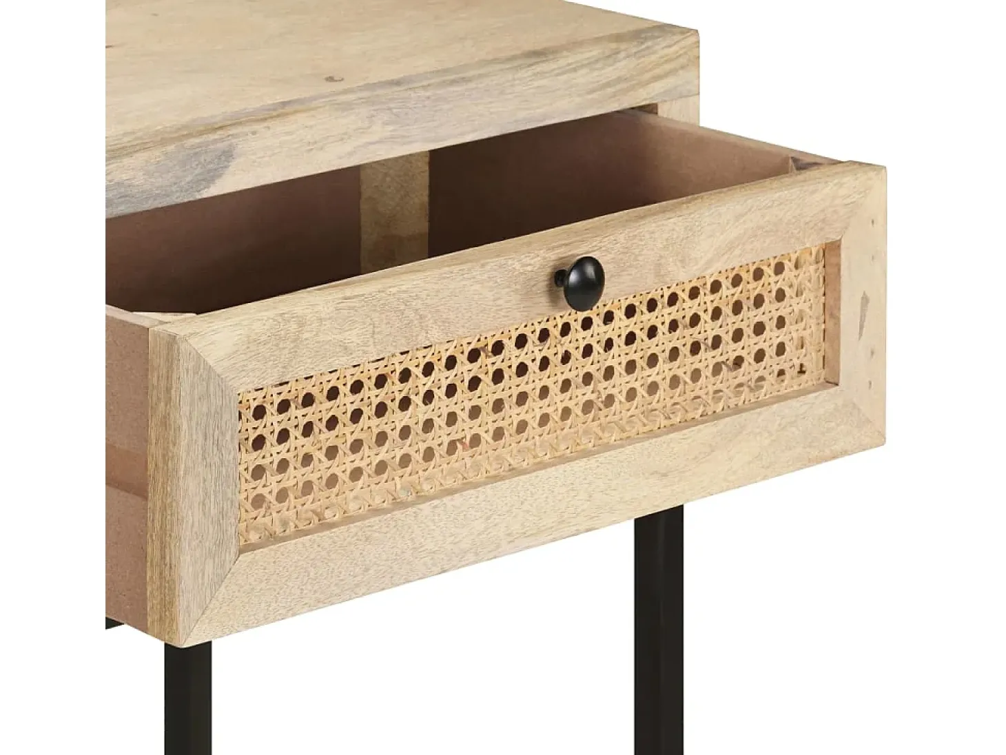 Mesa consola 100x35x76 cm Madera de mango y caña natural